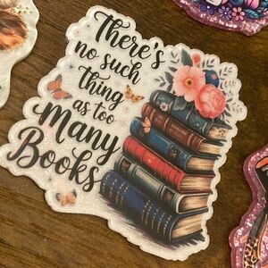 Book Lover Magnet with Floral Design